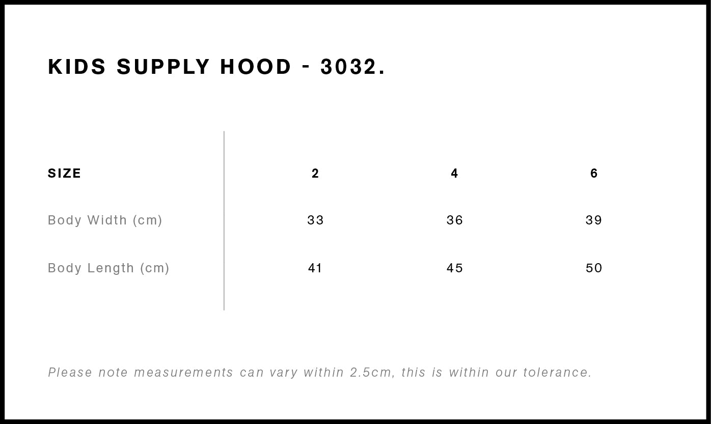 Kids Supply Hood 3032