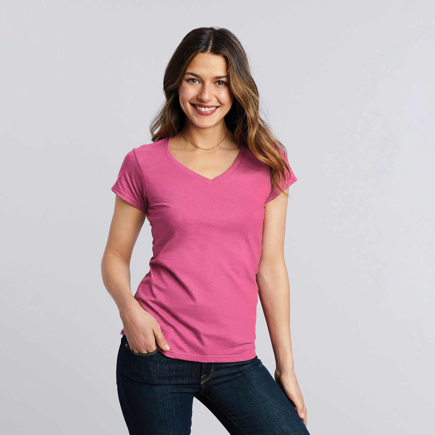 64V00L Gildan Softstyle Ladies V-Neck T-Shirt