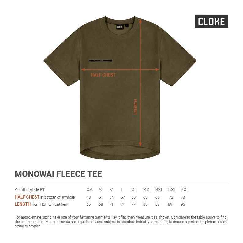 MONOWAI FLEECE TEE Style MFT