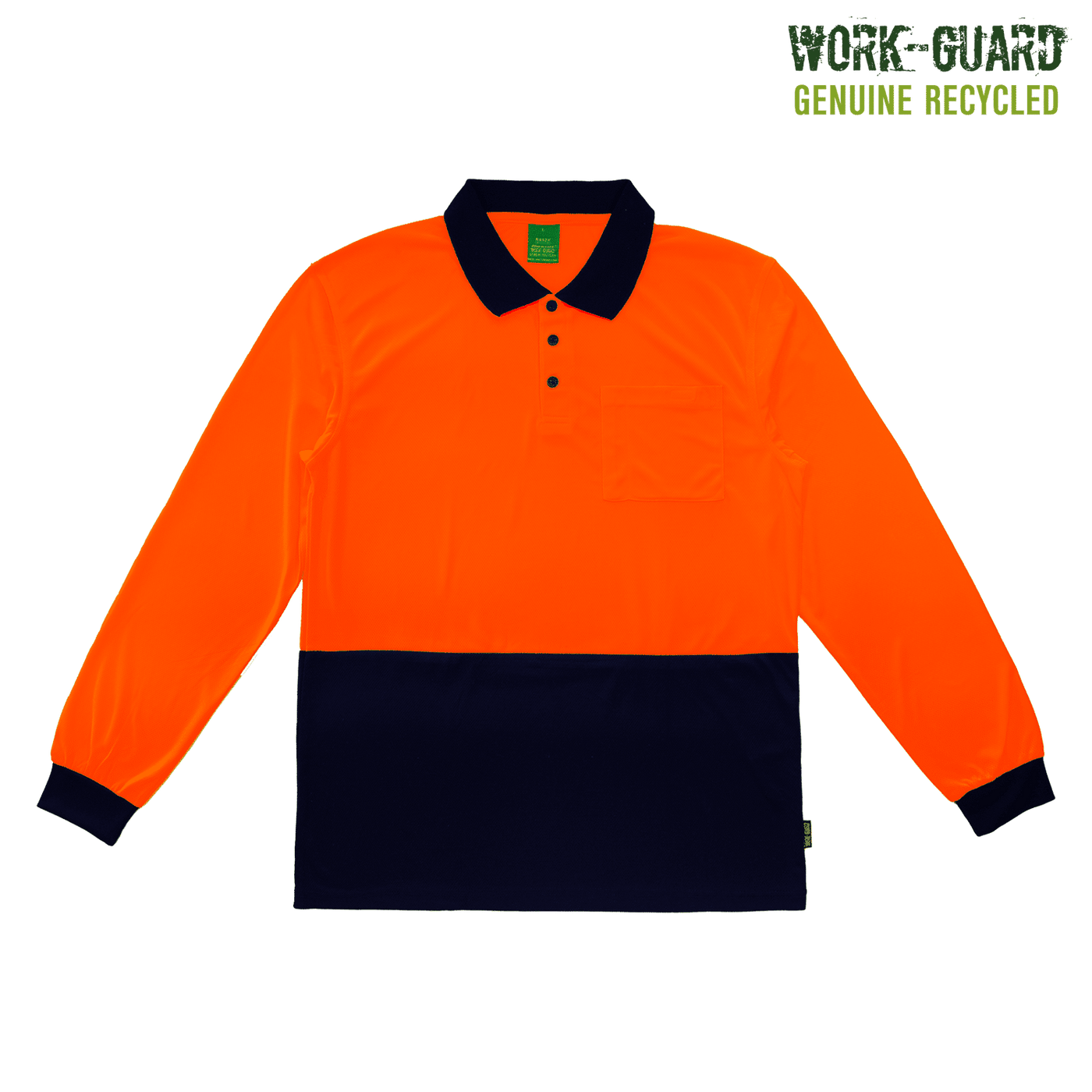 R482X Workguard Recycled Hi Vis LS Polo