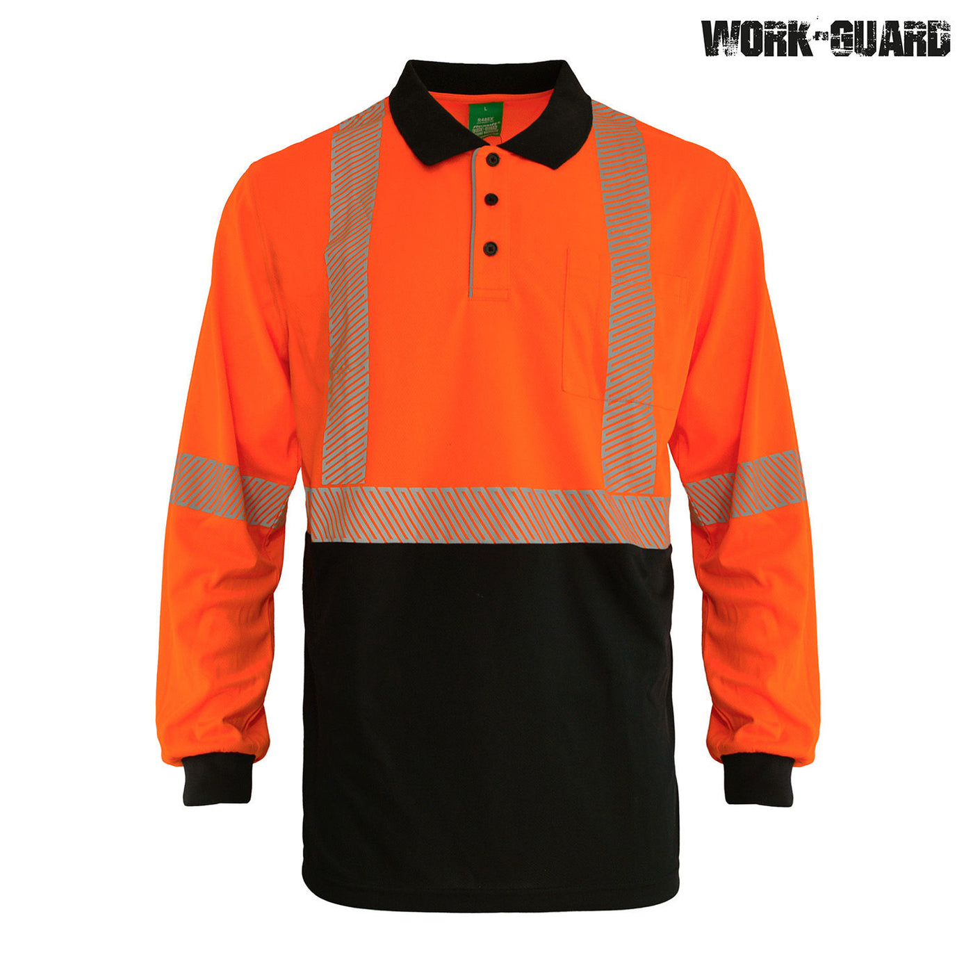 R486X Workguard Recycled Hi Vis LS D/N Polo