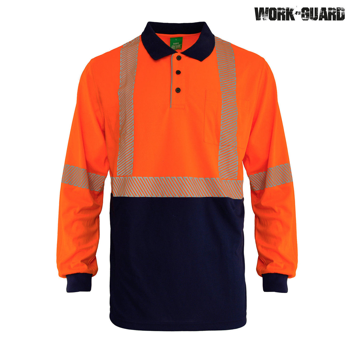 R486X Workguard Recycled Hi Vis LS D/N Polo