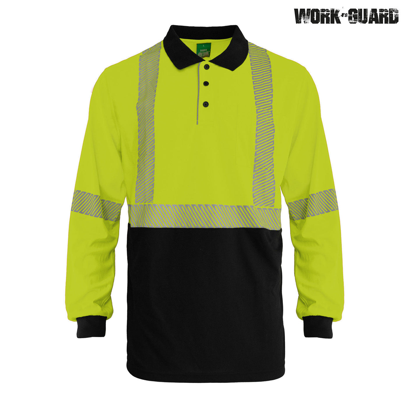 R486X Workguard Recycled Hi Vis LS D/N Polo