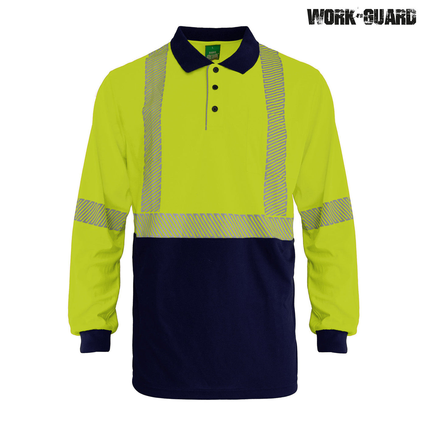 R486X Workguard Recycled Hi Vis LS D/N Polo
