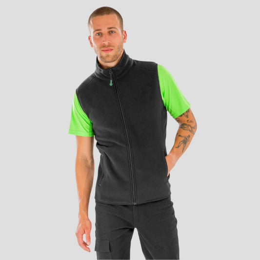 R904X Result Recycled PET Adult Fleece Vest - Black