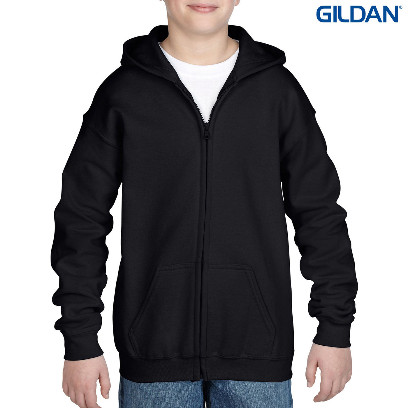 18600B Gildan Heavy Blend Youth Full Zip Hooded Sweatshirt