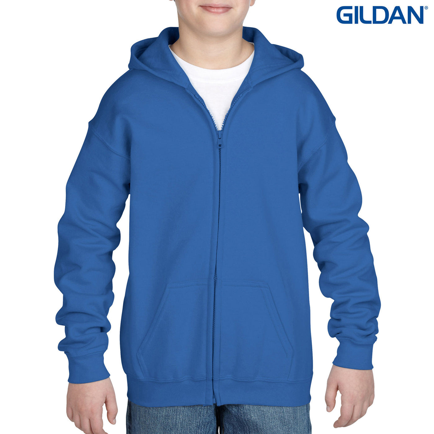 18600B Gildan Heavy Blend Youth Full Zip Hooded Sweatshirt