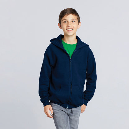 18600B Gildan Heavy Blend Youth Full Zip Hooded Sweatshirt