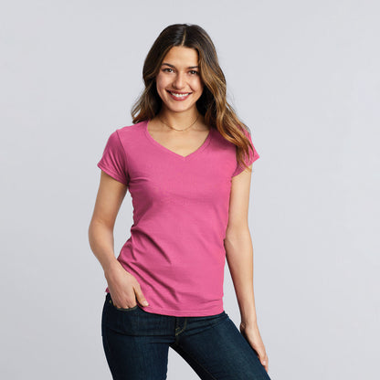 64V00L Gildan Softstyle Ladies V-Neck T-Shirt
