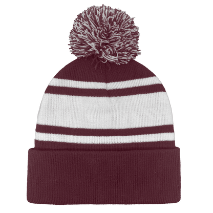 B1900 Headwear24 Cuffed Knitted Pom Pom Beanie