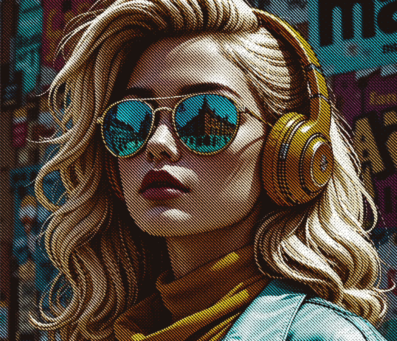 DTF transfer halftone design