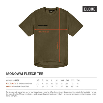 MONOWAI FLEECE TEE Style MFT
