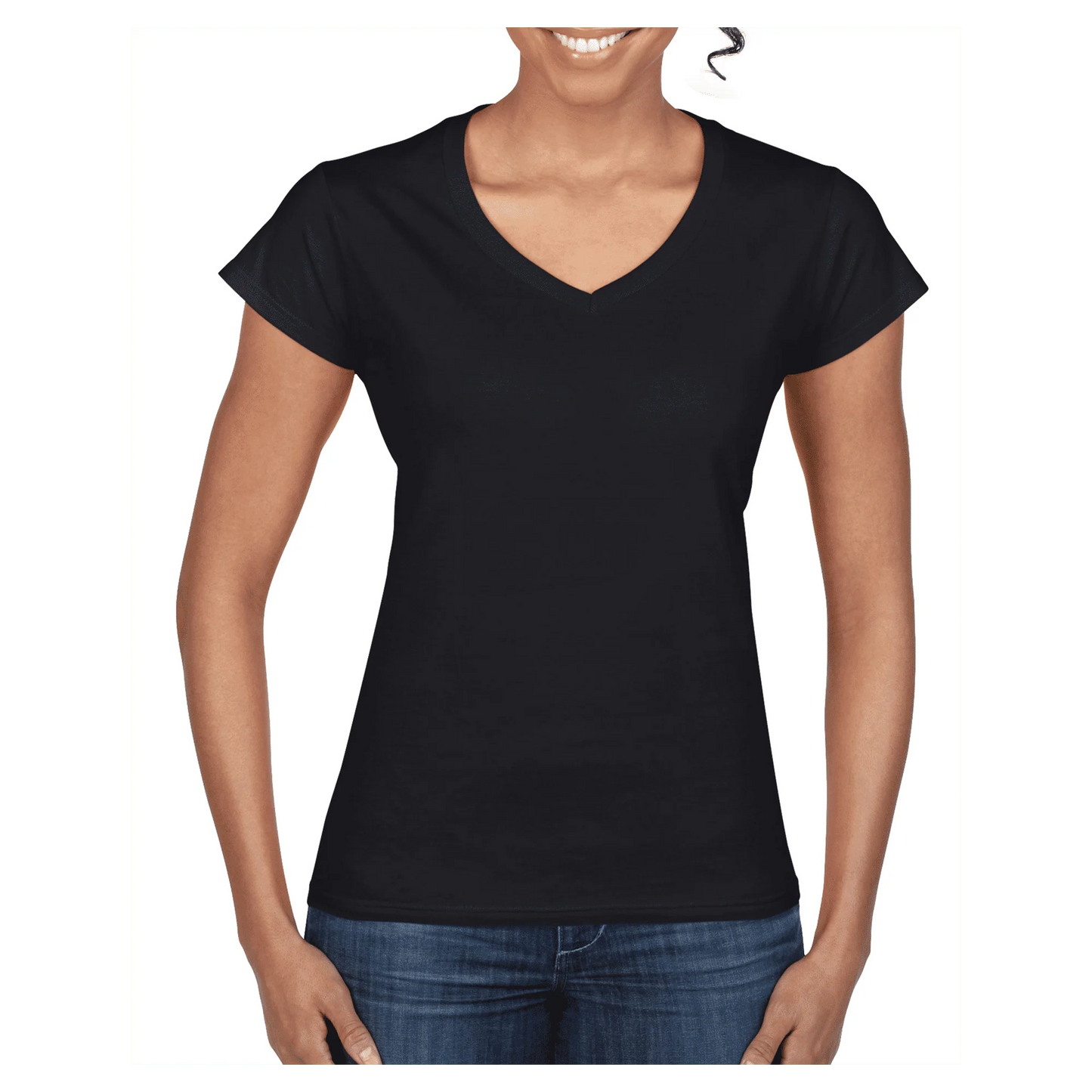 64V00L Gildan Softstyle Ladies V-Neck T-Shirt